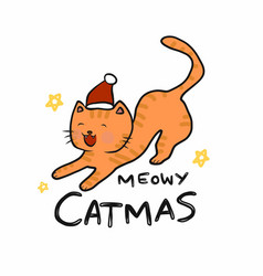 Meowy Christmas Cat Cartoon