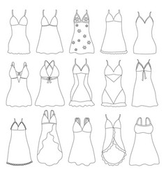 Negligee Outline Set Icon