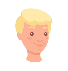 Blond Man Head Showing Happy Face Expression