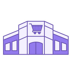 Colored Shopping Mall Icon Of Modern