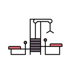 Gym Machine Filled Color Icon Linear Style Sign