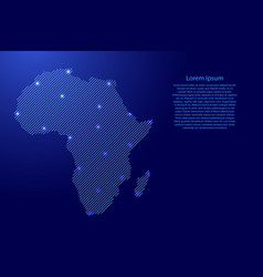 Africa Map From Blue Pattern Slanted Parallel