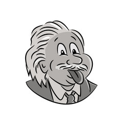 Albert Einstein Sticking Tongue Out Cartoon