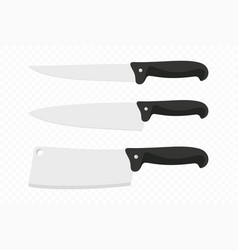 Cutlery Icon Set Flat Kitchen Knives