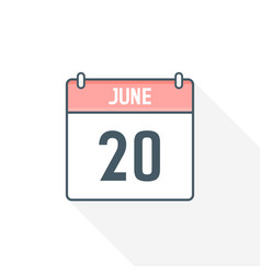 20th June Calendar Icon 20 Date