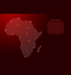 Africa Map From Red Pattern Slanted Parallel