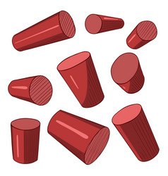 Set Of Cartoon Red Cylinders