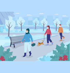 Walk In Winter Park Pandemic Flat Color