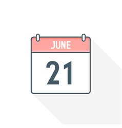 21st June Calendar Icon 21 Date