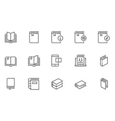 Book Flat Line Icons Set