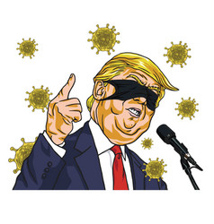 Donald trump wearing corona virus mask on face Vector Image