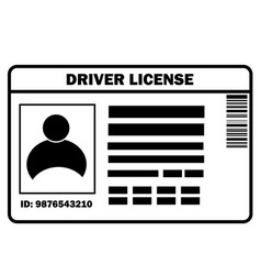 Drivers License Identification Card Icon On White