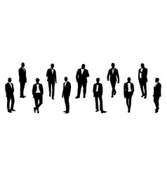 Silhouettes Of Diverse Business Men Set