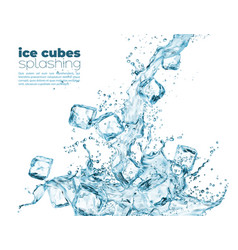 Blue Water Wave Cascade Splash Ice Crystal Cubes