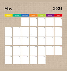 Calendar Page For May 2024 Wall Planner