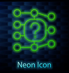 Glowing Neon Line Neural Network Icon Isolated On