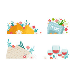 Pesah Celebration Greeting Icons Jewish Passover