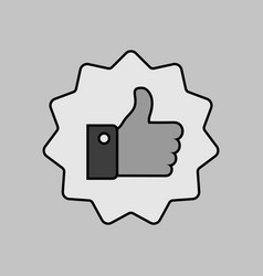 Thumbs Up Grayscale Icon Like Sign