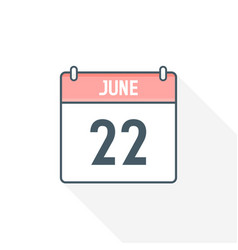 22nd June Calendar Icon 22 Date