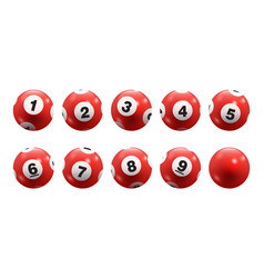 Bingo Lottery Red Number Balls 1 To 9 Set