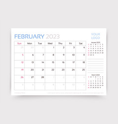 Calendar For February 2023 Year Desk Monthly