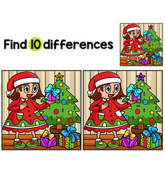 Gift And Christmas Tree Find The Differences