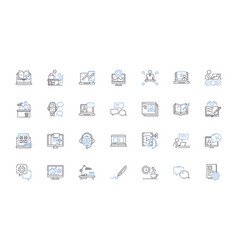 Organizational System Line Icons Collection