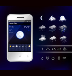 Smartphone Mobile Weather Realistic Image