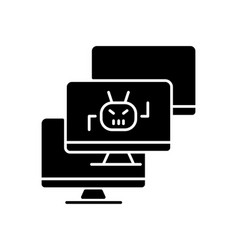 Botnet Black Glyph Icon