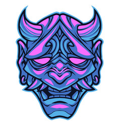 Demon Head With Mask Logo Gaming