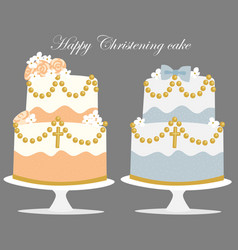 Happy Christening Cake Icons For Baby