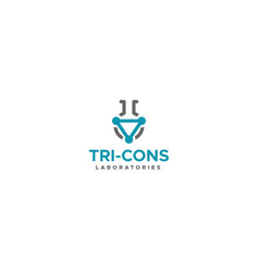 Minimalist Flat Tri Cons Laboratories Logo Design