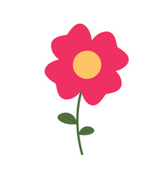 Cute Red Flower Flat Clipart Icon