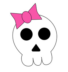 Emo Cute Skull With Pinnk Bow Y2k Style 2000s