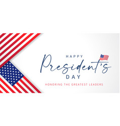 Happy Presidents Day Banner With Flag Usa