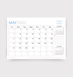 May 2023 Year Calendar Desk Monthly Planner