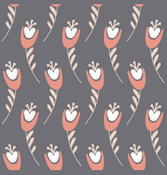 Seamless Pattern Flower On Dark Background