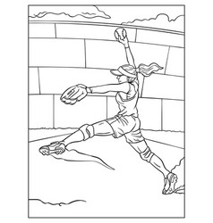 Softball Coloring Page For Kids