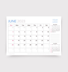 Calendar For June 2023 Year Desk Monthly Planner