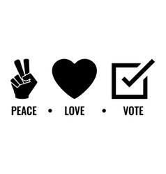 Peace Love Vote Icon