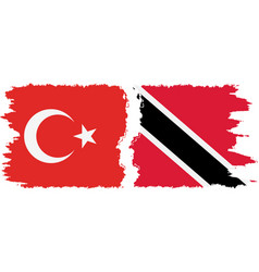 Trinidad And Tobago And Turkey Grunge Flags