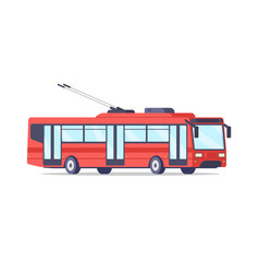 Red Vintage Trolleybus Electric City