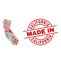 Component Mosaic California State Map And Made