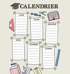 French Vintage Template A School Schedule