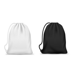 White And Black Drawstring Bag Or Backpack Mockups