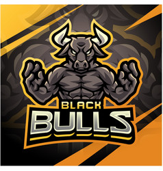 Black Bulls Fighter Esport Mascot Logo Design