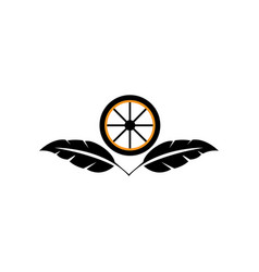 Feather Logo Wheel Icon Design