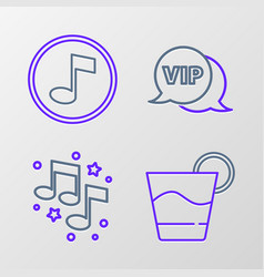 Set Line Cocktail Music Note Tone Vip In Speech