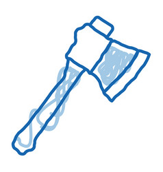 Small Camping Ax Doodle Icon Hand Drawn