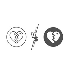 Break Up Love Line Icon Divorce Sign